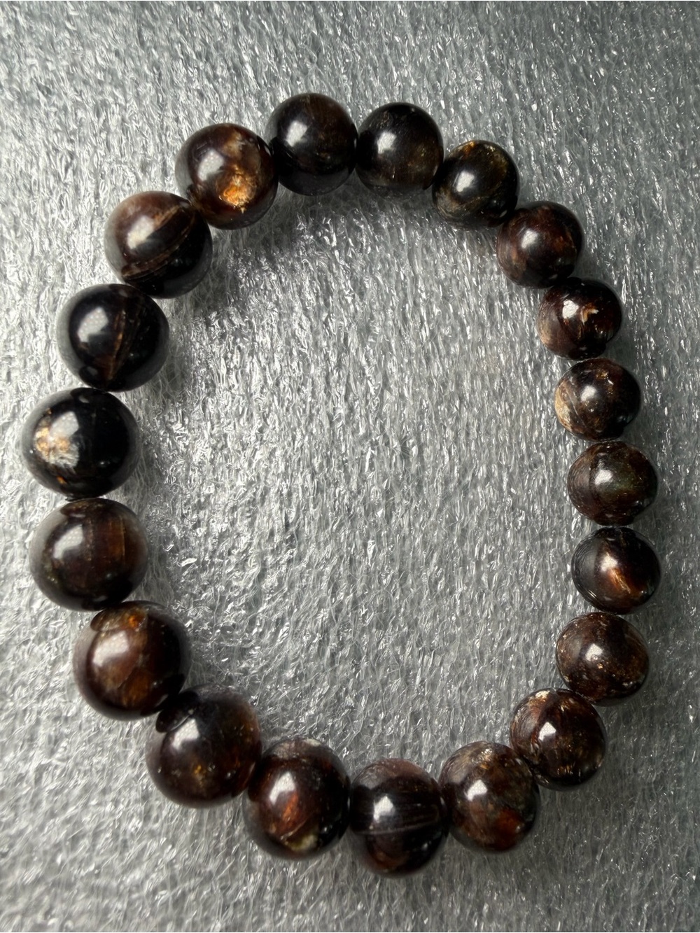 Beautiful Flashy 10MM Black Golden Lepidolite Natural Crystal Bracelet